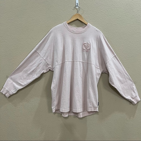 Walt Disney World Long Sleeve Spirit Jersey Size L Light Pink Travel Memories - Picture 1 of 4